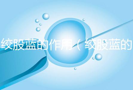 絞股藍的作用（絞股藍的作用與功效）